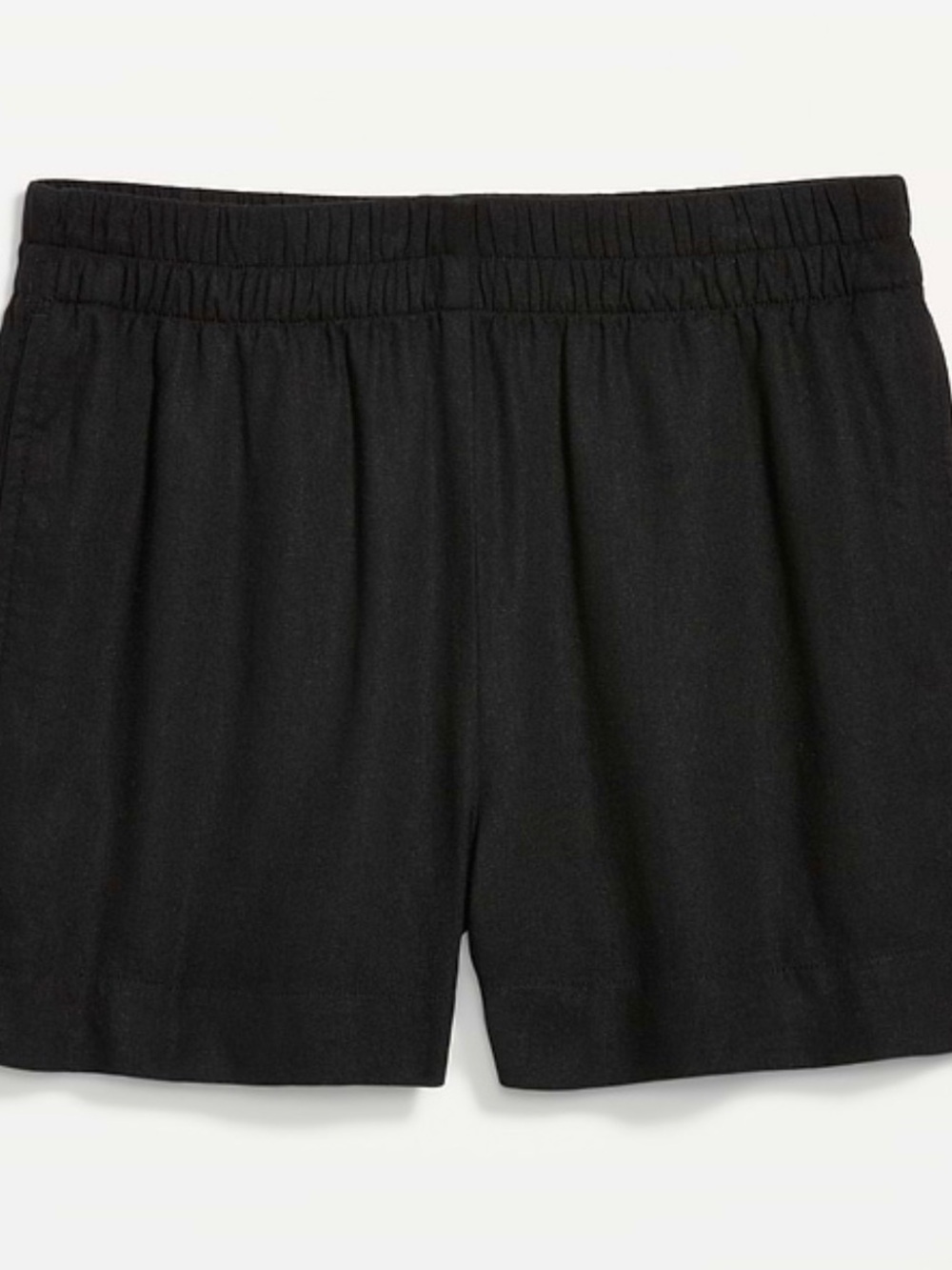 Old Navy Black Elastic-Waist Pull-On Linen Shorts
